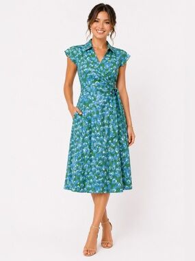 knee length dresses for ladies Rent Ghost Blue Bluebell Midi Dress main image 0